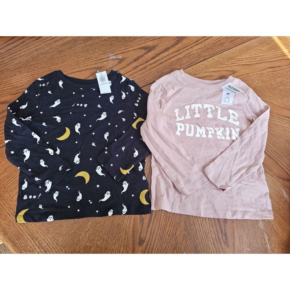 NEW NWT girls Old Navy Size 3t Bundle Lot Of 2 Long Sleeve Shirts Halloween Fall
